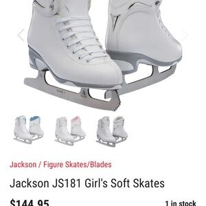 Jackson White Figure Skates with Chrome Detail